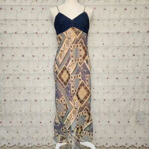 Vintage 90s Boho Chic Midi Dress
